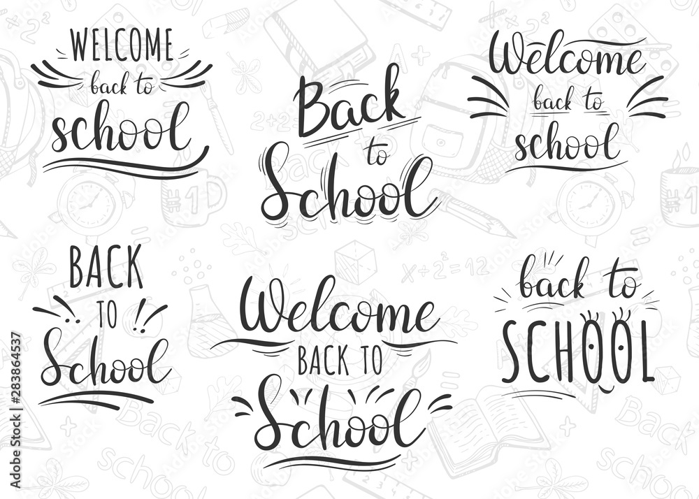 Welcome back to school. Lettering Set