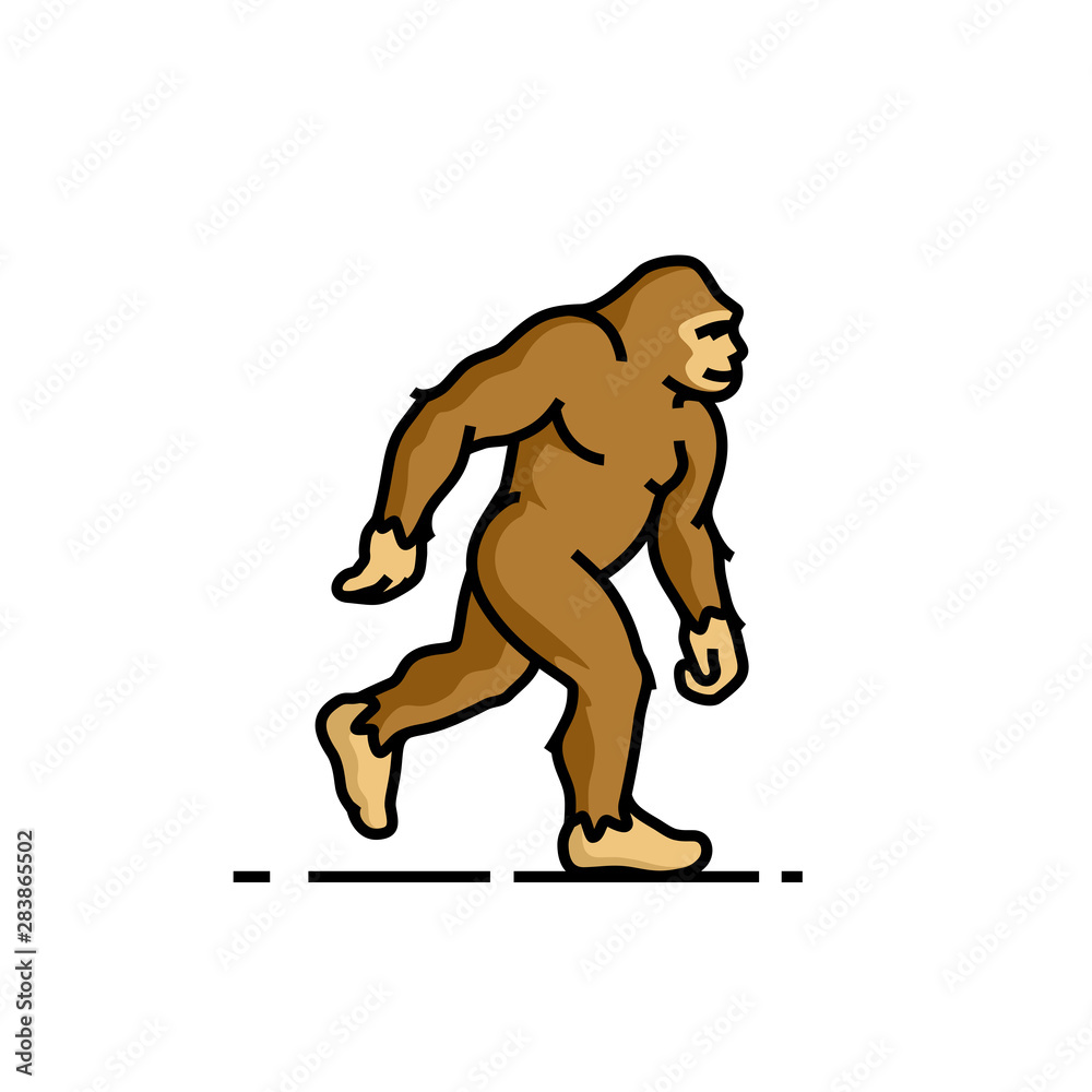 Bigfoot line icon. Sasquatch symbol. Yeti sign. Vector illustration ...