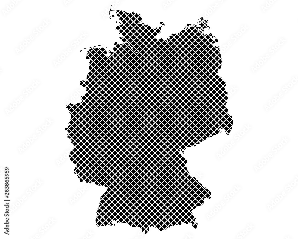 Karte von Deutschland auf einfachem Kreuzstich