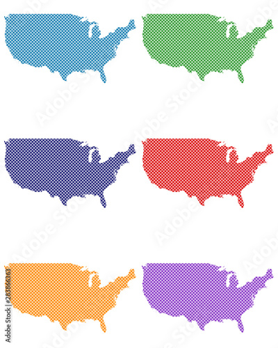 Karten der USA auf einfachem Kreuzstich