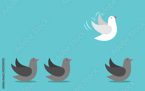 Unique bird flying away