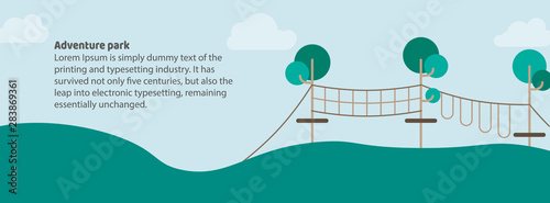 Adventure park banner for web. Tourism day vector illustration