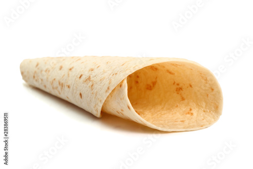 Tortilla Wrap Bread. Isolated on a white background. photo