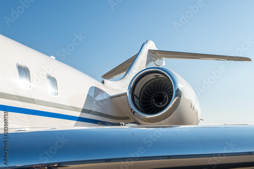 Fuselage of business jet airplane. photo