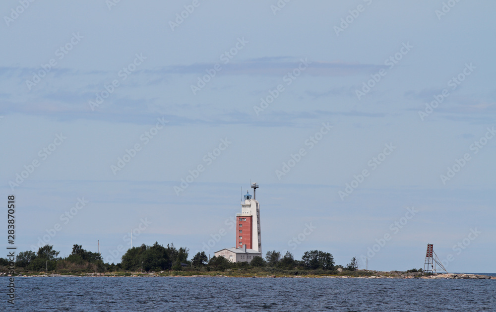 Kylmapihlaja lighthouse in Bothnian sea. The most distant island in front of Rauma, Finland