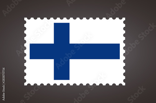 Vector letter stamp flag of FI. Flag of Finland.