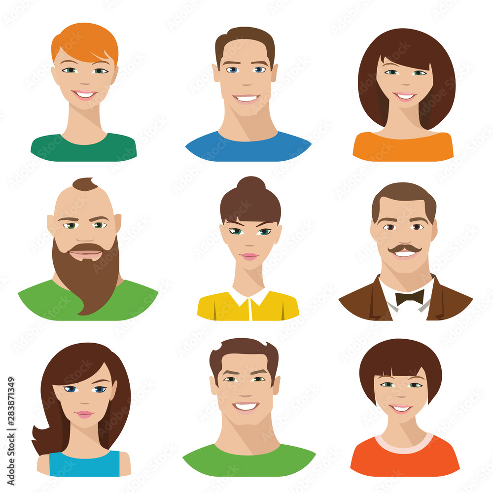 Vector male and female characters in flat style Vector male and female characters in flat style