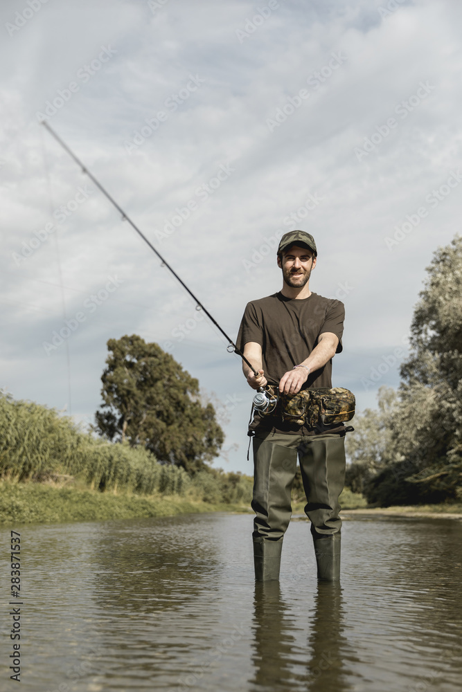 Man fishing at the river