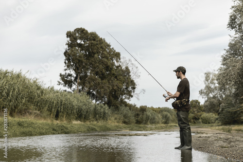 Man fishing at the river
