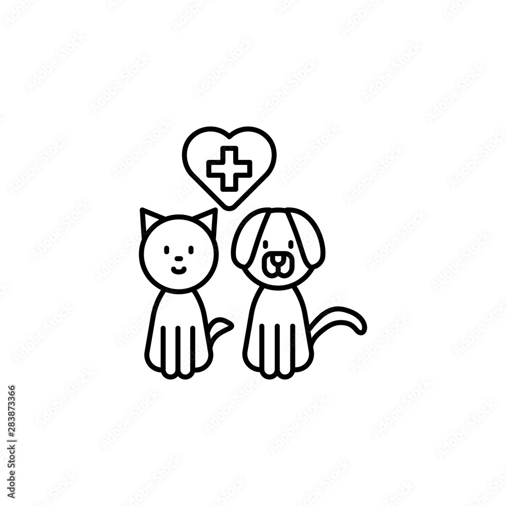 cat, dog, heart, veterinary icon. Simple thin line, outline vector of Petshop icons for UI and UX, website or mobile application cat, dog, heart, veterinary icon. Simple thin line, outline vector of Petshop icons for UI and UX, website or mobile application