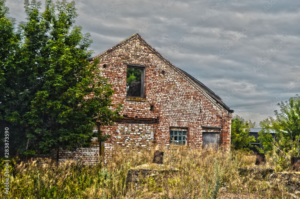 Abandoned huge milk farm near Chernobyl Area. Kiev Region. HDR Abandoned huge milk farm near Chernobyl Area. Kiev Region. HDR