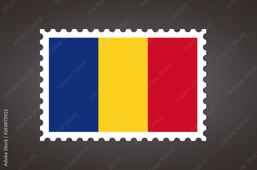 Fototapeta premium Vector letter stamp flag of RO. Flag of Romania.