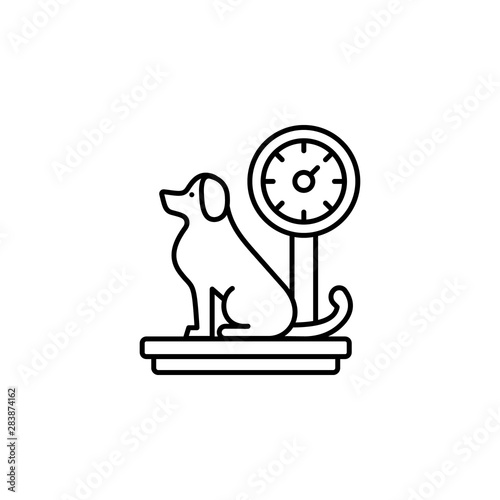scale, dog icon. Simple thin line, outline vector of Petshop icons for UI and UX, website or mobile application