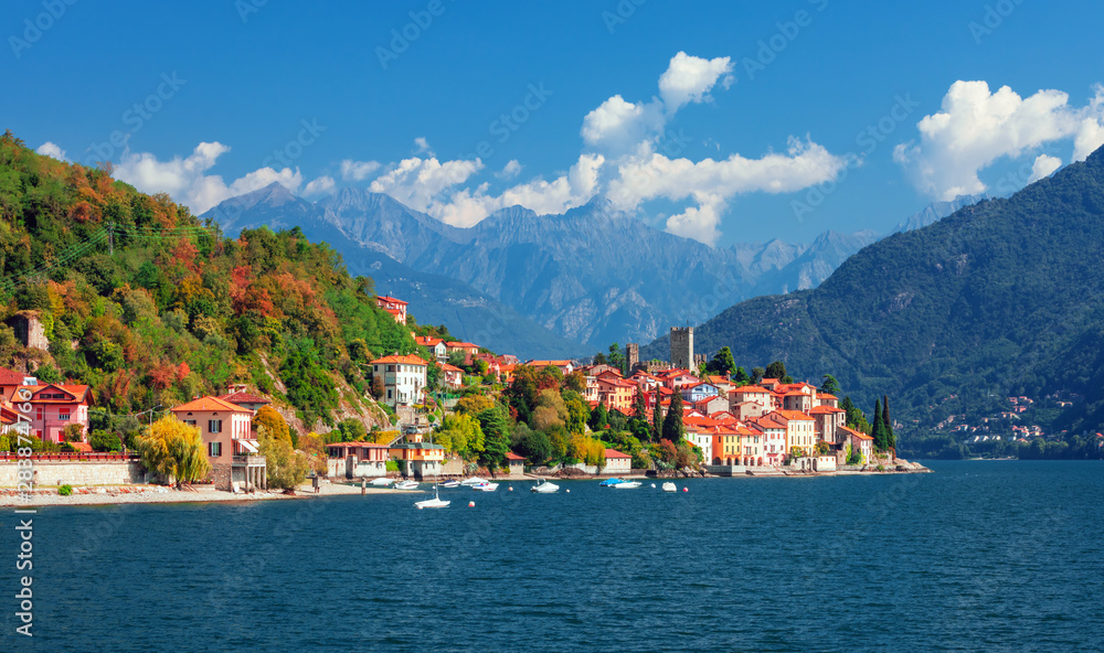 Malcesine town and Lago di Garda view , Veneto region of Italy