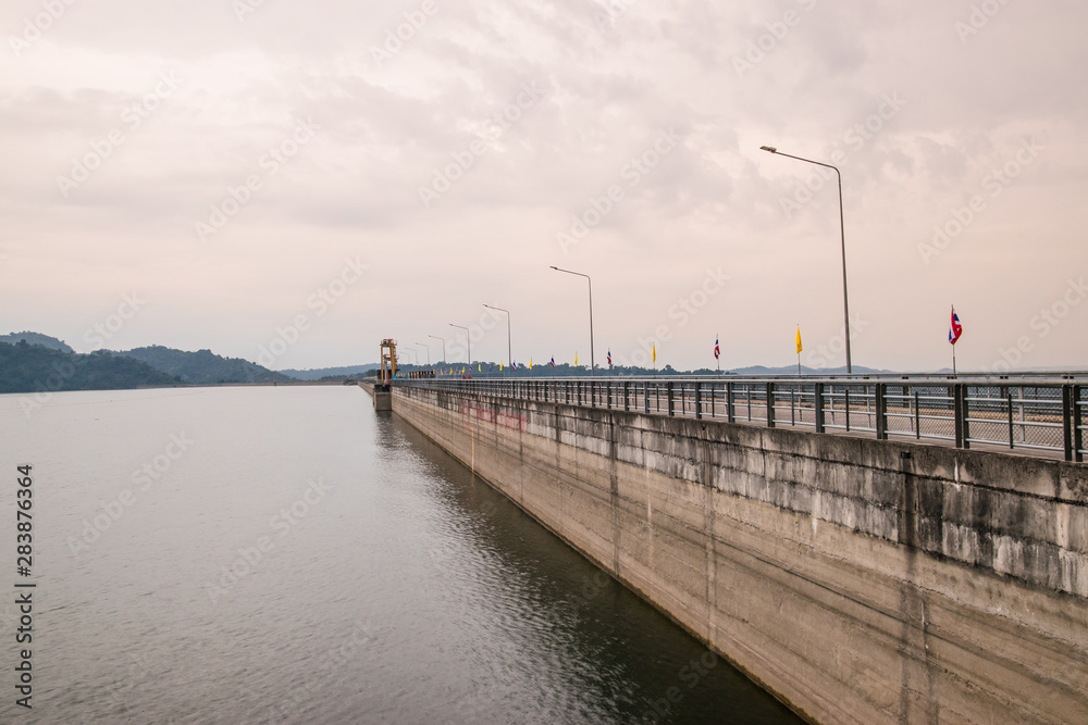 Khun Dan Prakarnchon Dam, Nakhon Nayok, Thailand.