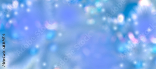 Christmas panoramic background with bokeh effect. New year. 3d illustration