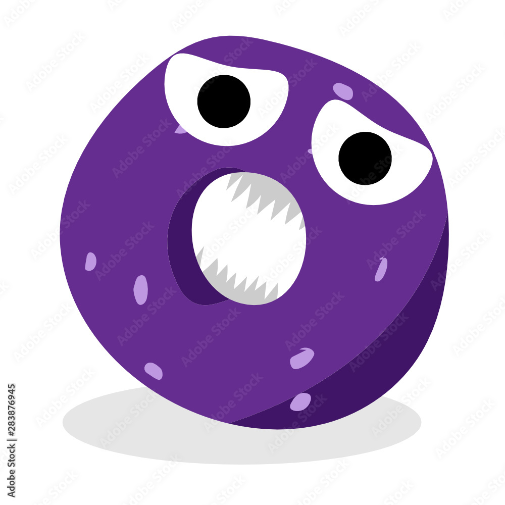 Obraz premium Cartoon Donut Monster Illustration