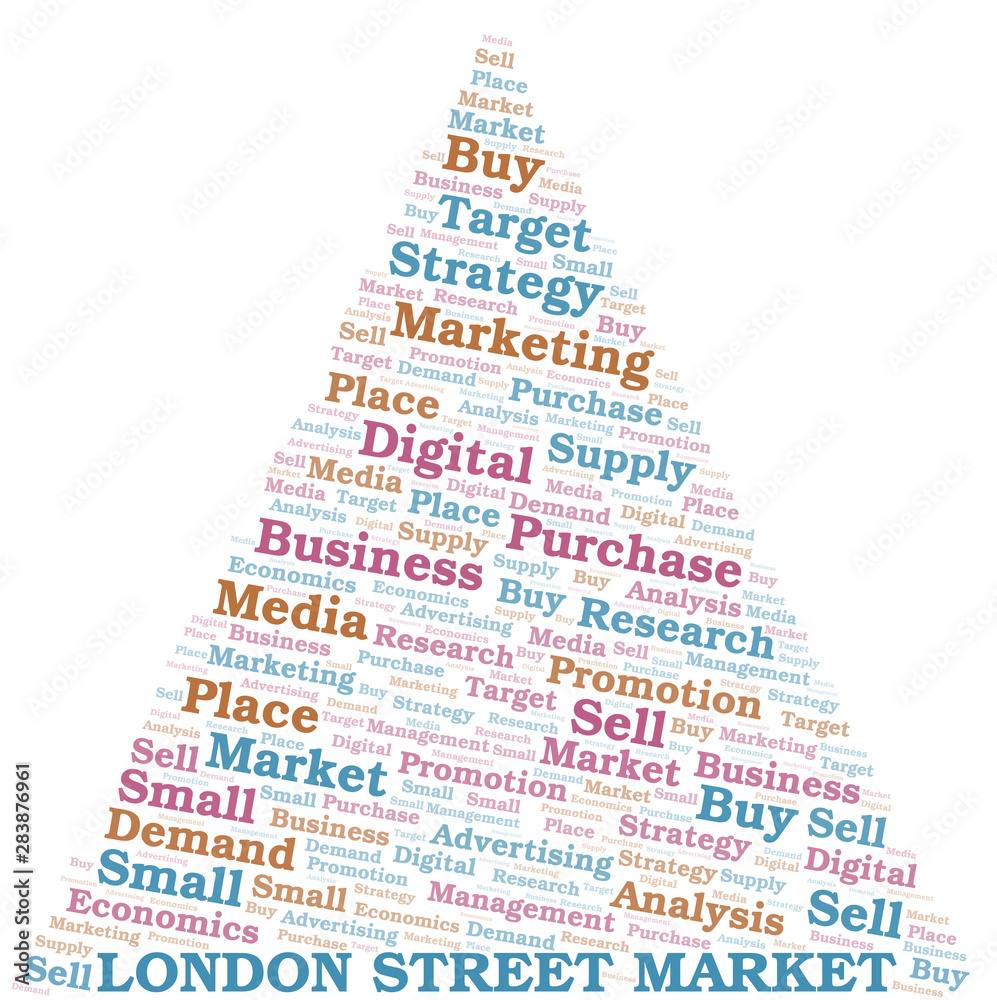 Fototapeta premium London Street Market word cloud. Vector made with text only.