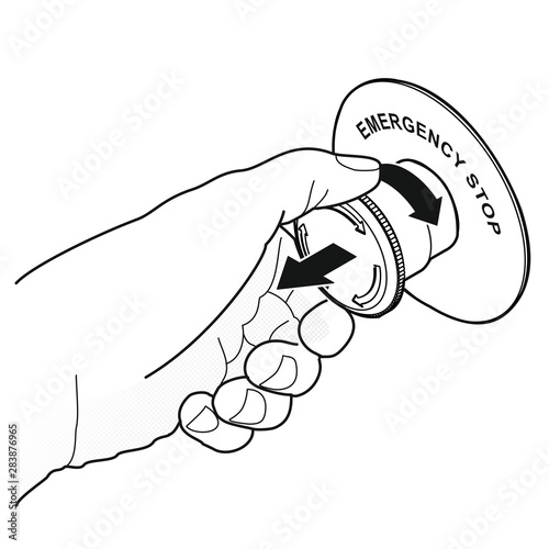 Not-Aus Entriegelung [schwarz-weiß]