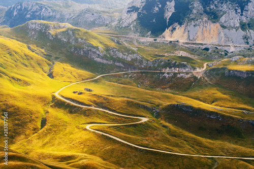 Mountain road in Dinaric Alps, Zelengora mountain, Bosnia and Herzegovina 