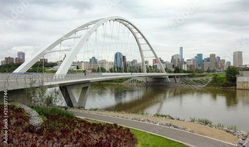 Stormy skies over city of Edmonton, Alberta, Canada.