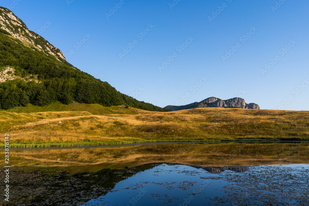 Mountain clifs and Borilovacko lake, Zelengora mountain, Dinaric Alps, Bosnia and Herzegovina 