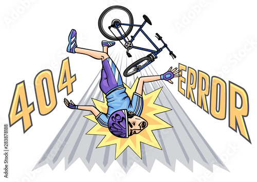 The cyclist was unable to keep his balance and fell off his bike.