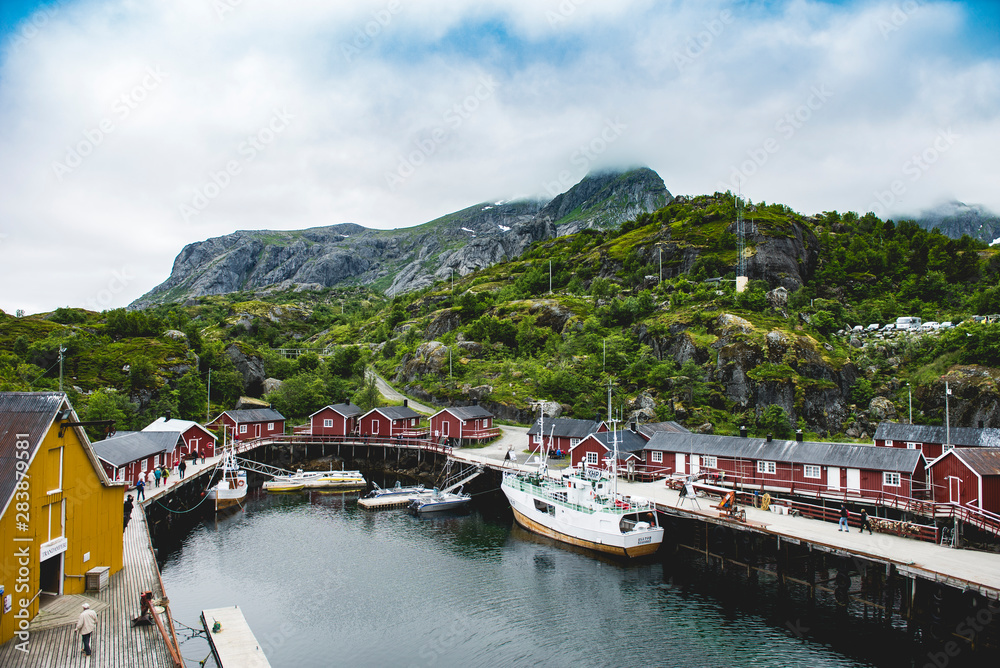 Traditional Norwegian fishing village
