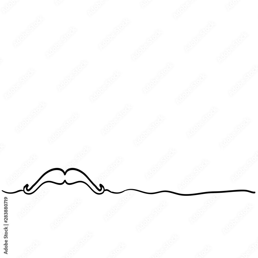 mustache illustration doodle with thin line concept vector mustache illustration doodle with thin line concept vector