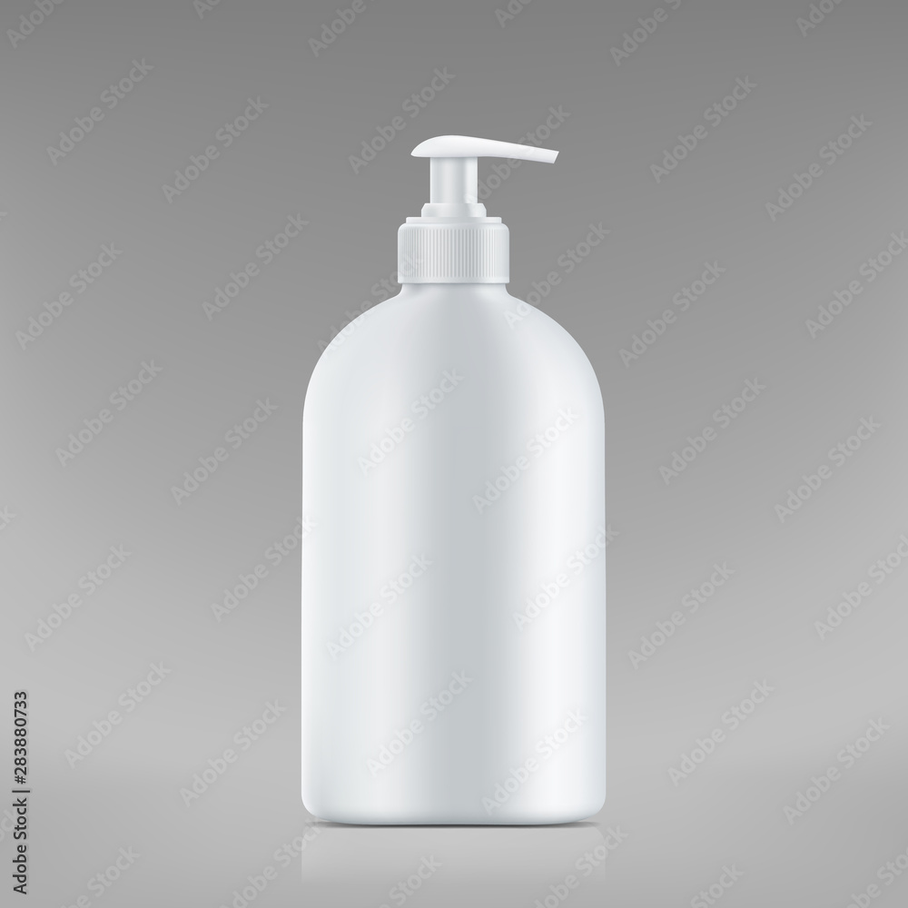 White blank bottle of soap with dispenser White blank bottle of soap with dispenser