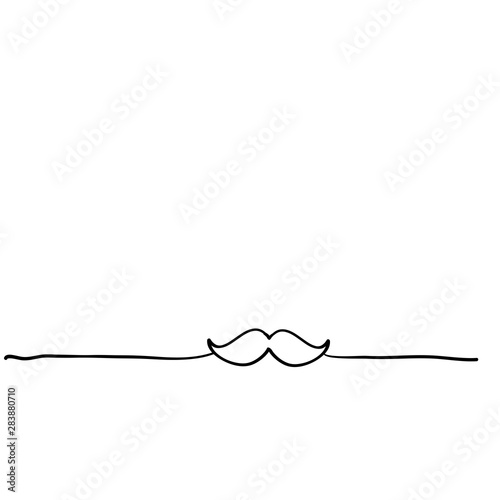 mustache illustration doodle with thin line concept vector