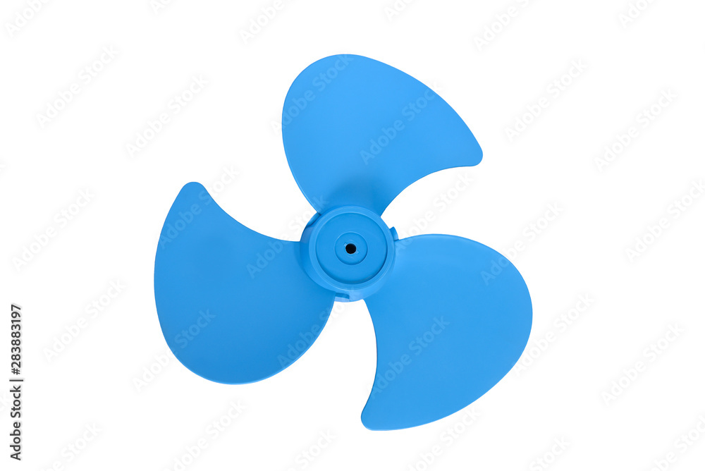 Blue fan blades isolated on white background. Blue fan blades isolated on white background.