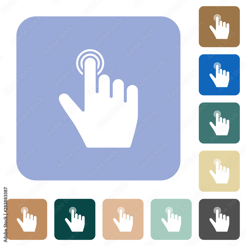 Fototapeta premium right handed clicking gesture rounded square flat icons