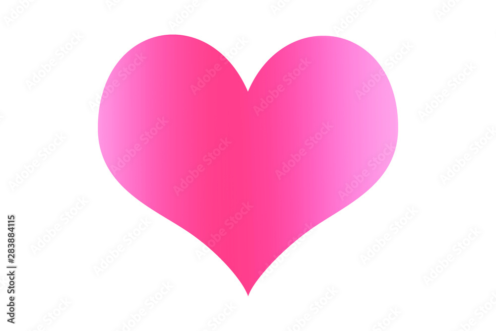 Pink heart on a white background and can be separated from the white background