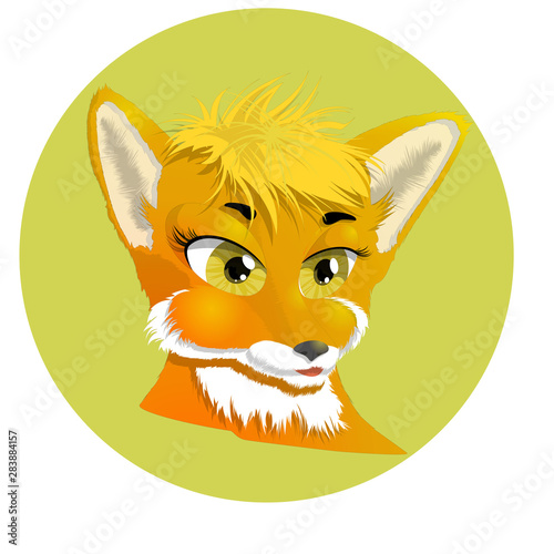 vector image of the muzzle of a cartoon Fox