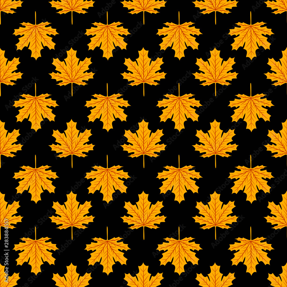 Beautiful Hand drawn Maple leaves mix with modern line in maple shape and autumn leaves element seamless pattern vector layer for fashion,fabric,and all prints on dark green Beautiful Hand drawn Maple leaves mix with modern line in maple shape and autumn leaves element seamless pattern vector layer for fashion,fabric,and all prints on dark green