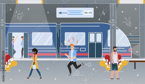 City Subway Underground Station Vector Concept