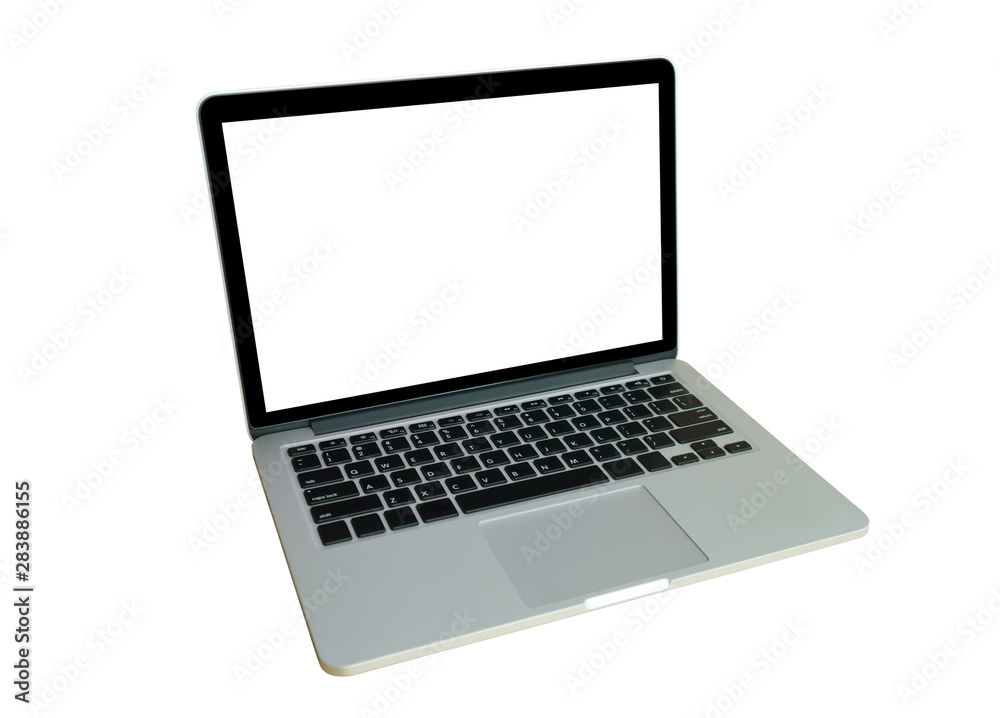 Laptop computer with blank screen isolated on white background Laptop computer with blank screen isolated on white background