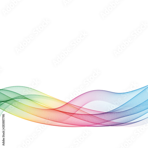  Abstract background with colored wavy lines of elegant wave