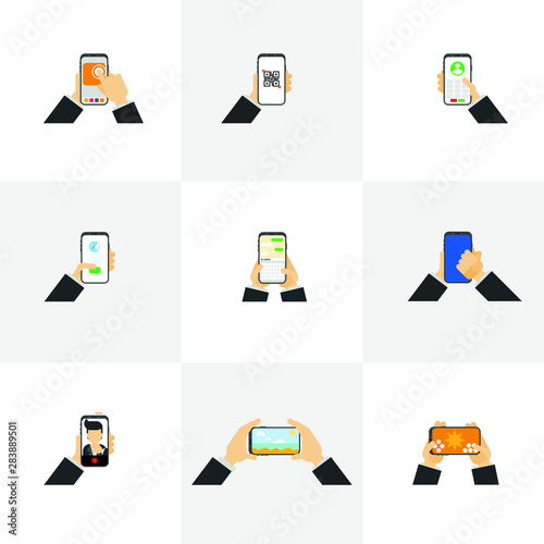 vector cell phone in hand