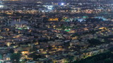 Aerial view to villas and houses with Golf course night timelapse