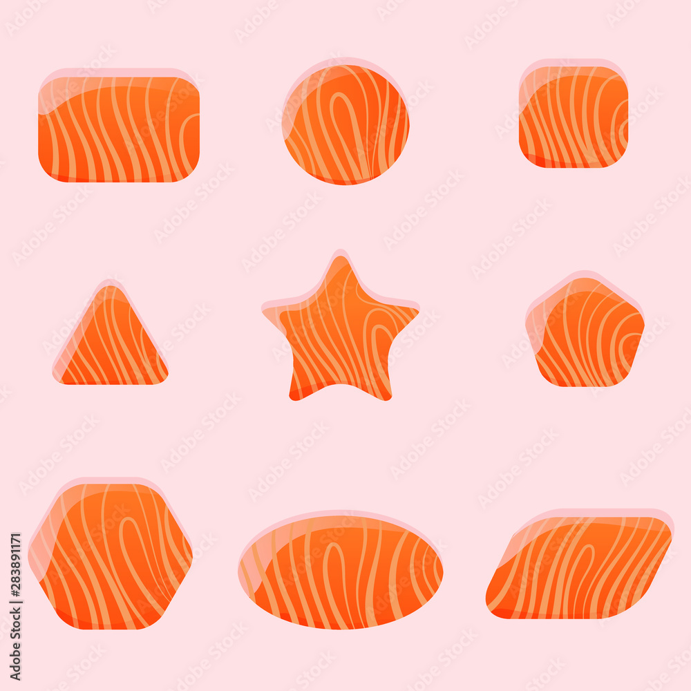 vector japanese food salmon geometric