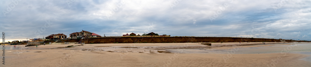 yellow sand on the coast of the sea, seascape yellow sand on the coast of the sea, seascape