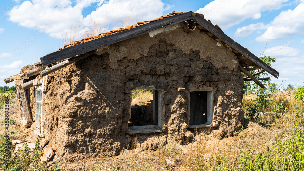 old ruined house stands on a farm old ruined house stands on a farm
