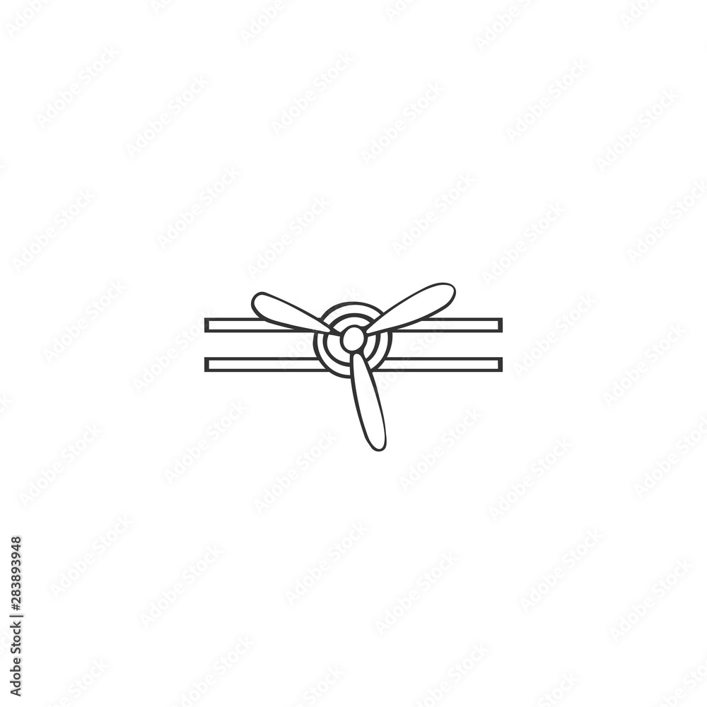 Aircraft isolated logo element. Hand drawn vector icon. Aircraft isolated logo element. Hand drawn vector icon.