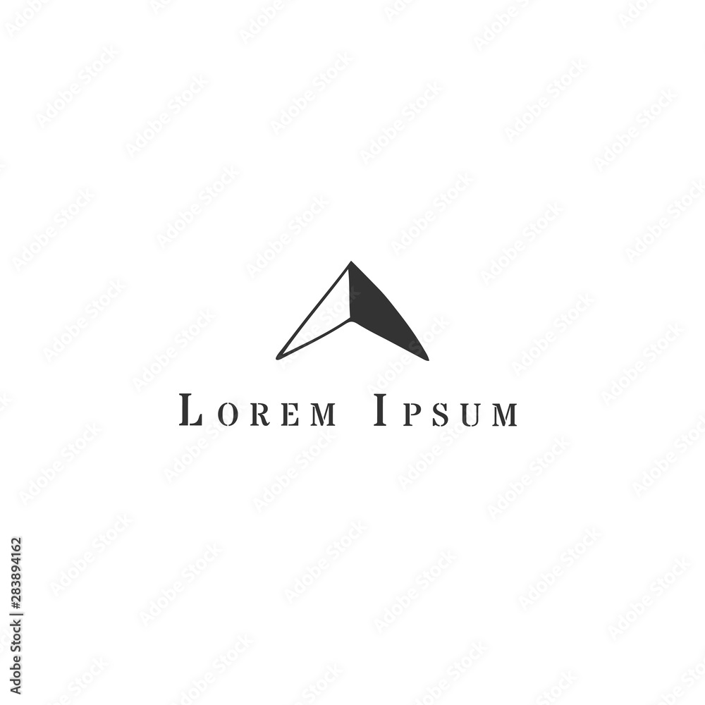 Vector abstract isolated hand drawn icon. Flight training, sky sports logo template. Vector abstract isolated hand drawn icon. Flight training, sky sports logo template.