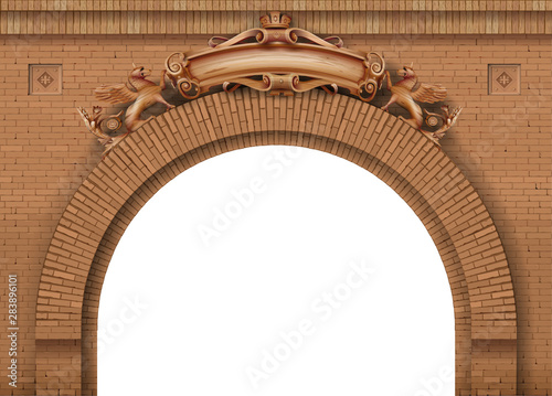 Ancient gate castle coat of arms