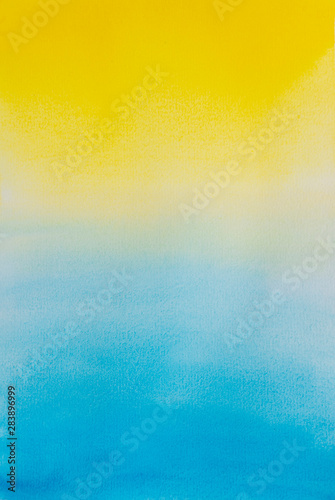 Hand drawn watercolor gradient on paper art abstract colorful background illustration