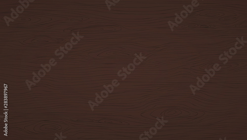 Dark brown wooden cutting, chopping board, table or floor surface. Wood texture. Vector illustration