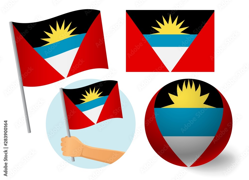 Antigua and Barbuda flag icon set Antigua and Barbuda flag icon set
